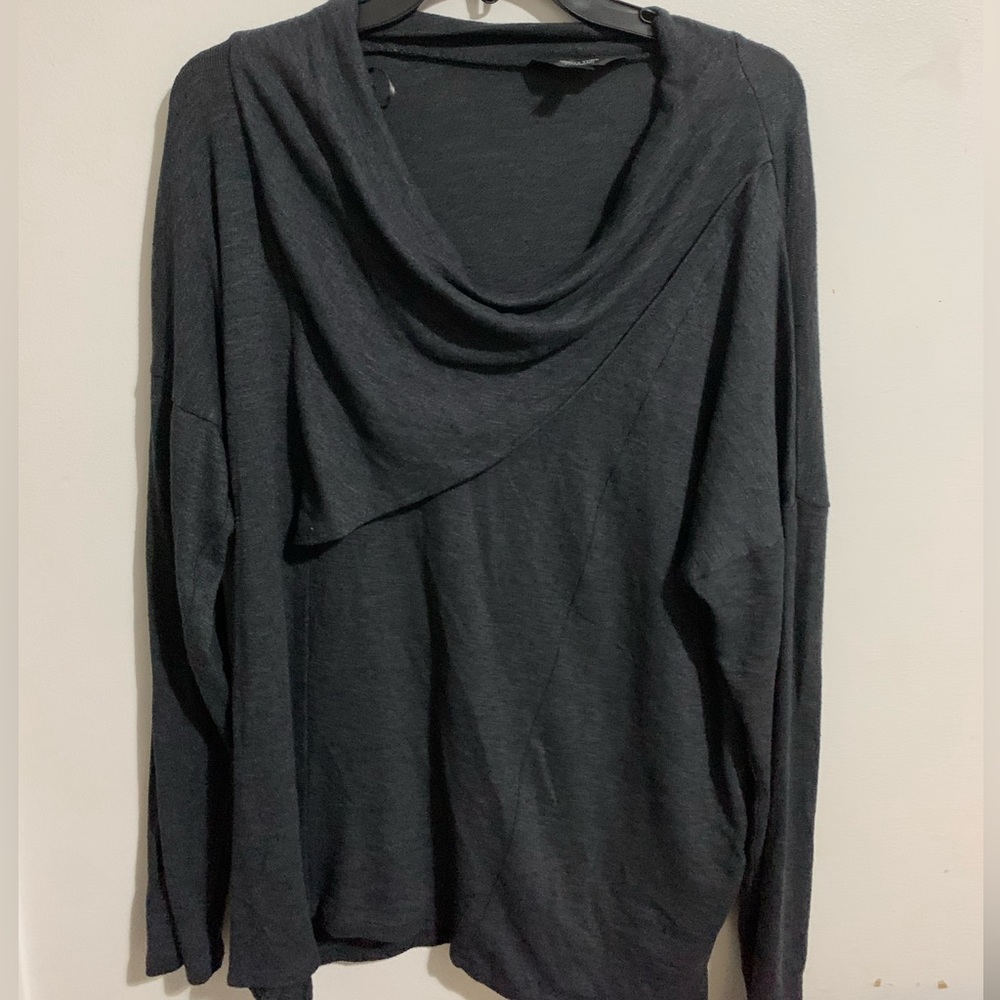 VeraWang Gray DrapeNeck Sweater Sz XL